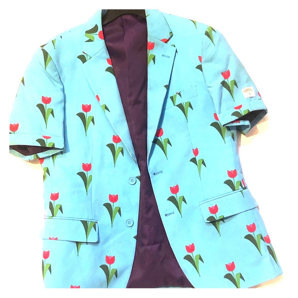 Blue floral blazer